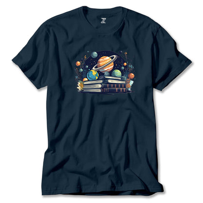 Book Planets Renkli Tişört