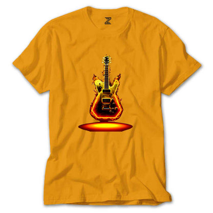 Electro Guitar Fire Renkli Tişört