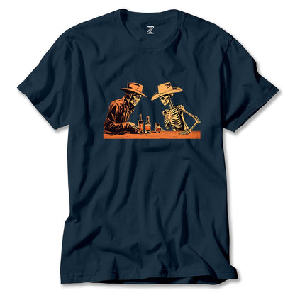 Skelton Cowboy Bar Renkli Tişört