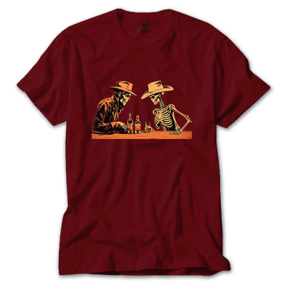 Skelton Cowboy Bar Renkli Tişört