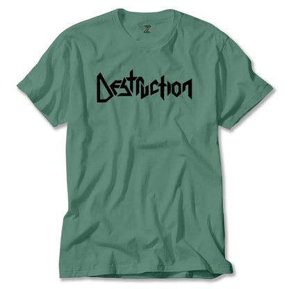 Destruction Text Renkli Tişört