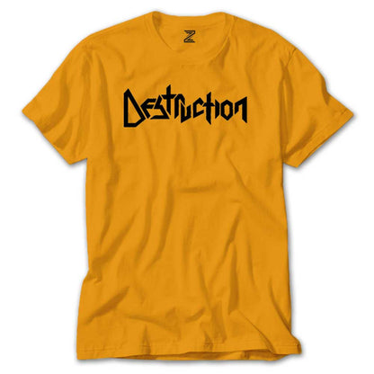 Destruction Text Renkli Tişört