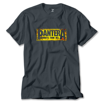 Pantera Cowboys from Hell Text Renkli Tişört