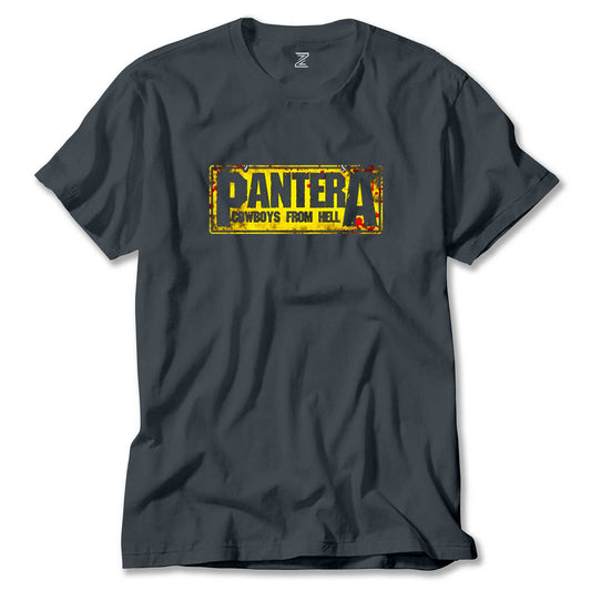 Pantera Cowboys from Hell Text Renkli Tişört