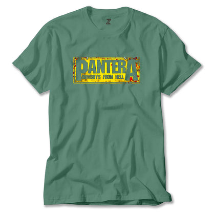 Pantera Cowboys from Hell Text Renkli Tişört