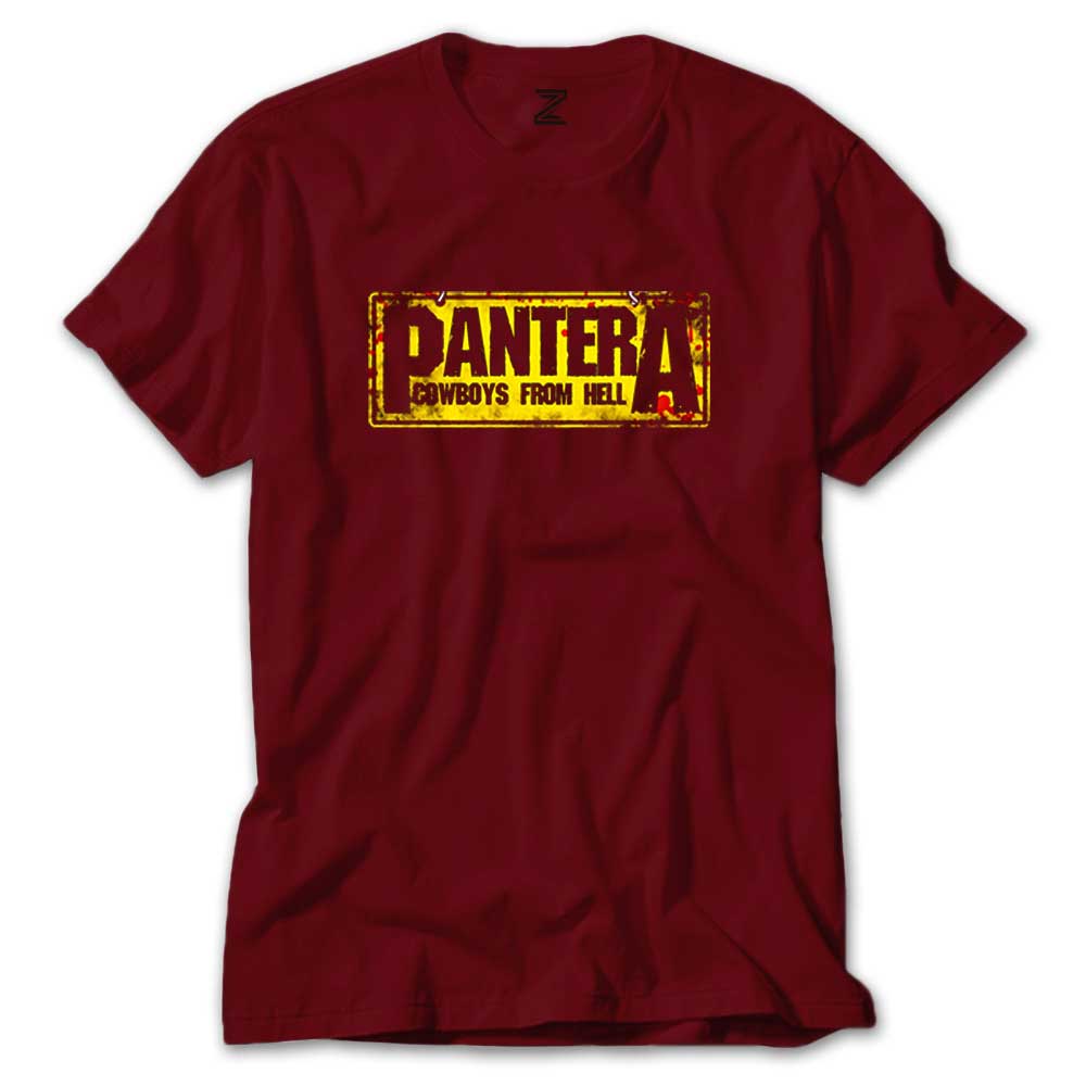 Pantera Cowboys from Hell Text Renkli Tişört
