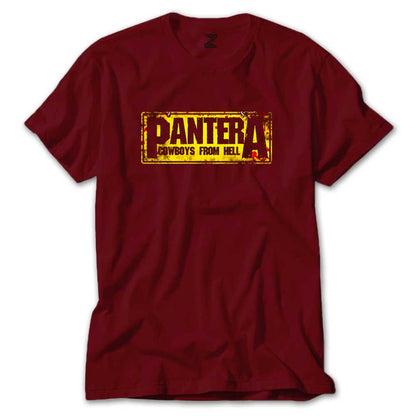 Pantera Cowboys from Hell Text Renkli Tişört