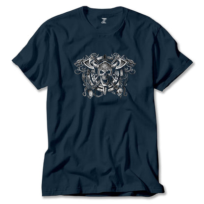 Amon Amarth Vikings Skull Renkli Tişört