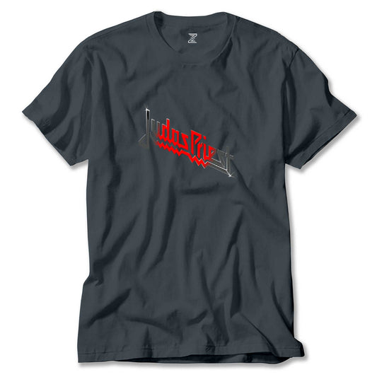 judas Priest Black Red Logo Renkli Tişört