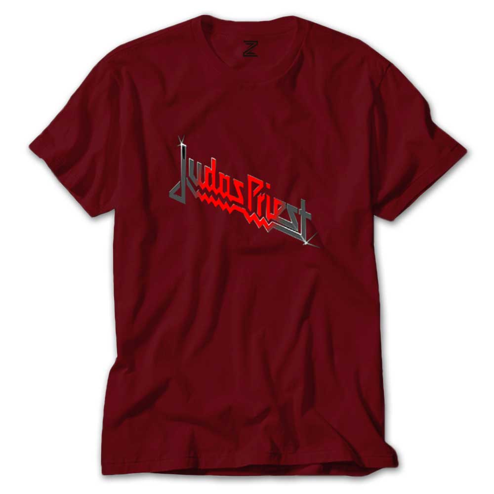 judas Priest Black Red Logo Renkli Tişört