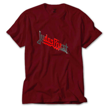 judas Priest Black Red Logo Renkli Tişört