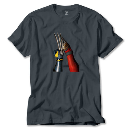Deadpool Wolverine Poster Renkli Tişört