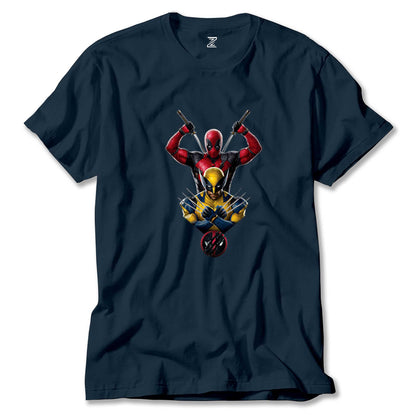 Deadpool Wolverine Warrios Renkli Tişört