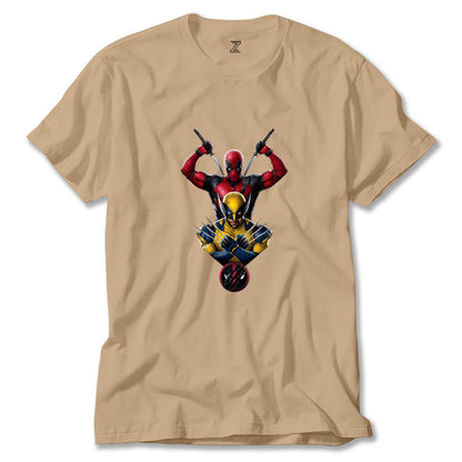 Deadpool Wolverine Warrios Renkli Tişört