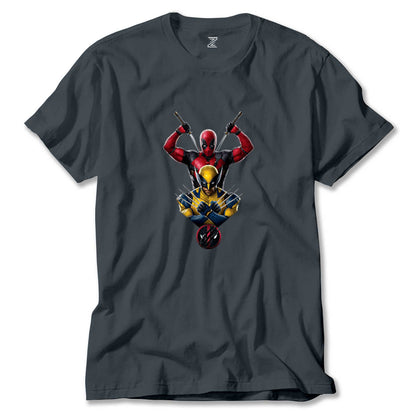 Deadpool Wolverine Warrios Renkli Tişört