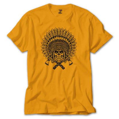 Kızılderili Skull Warrior Renkli Tişört