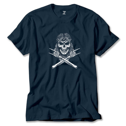 Kovboy Rock N Roll Skull Renkli Tişört