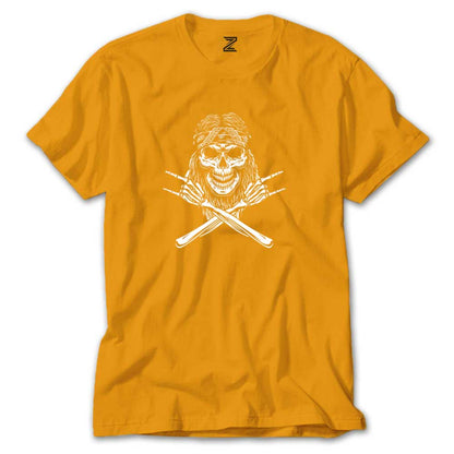 Kovboy Rock N Roll Skull Renkli Tişört
