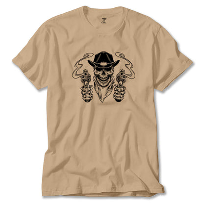 Kovboy Skull Bandana Renkli Tişört