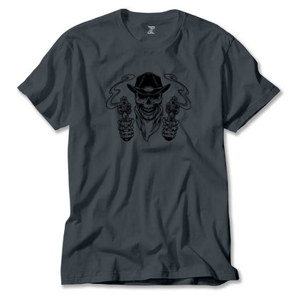 Kovboy Skull Bandana Renkli Tişört