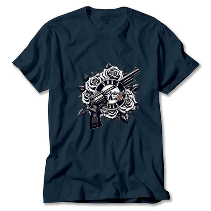 Guns N Roses Siyah Beyaz Logo Renkli Tişört