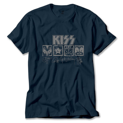 Kiss Logolar Ve İmza Renkli Tişört
