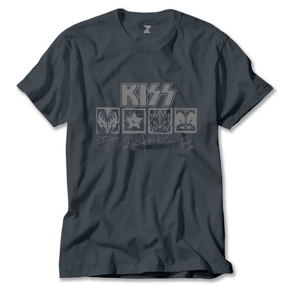 Kiss Logolar Ve İmza Renkli Tişört