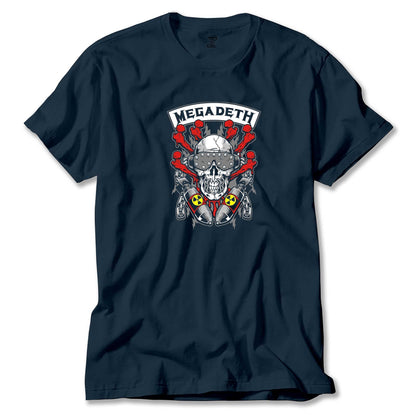 Megadeth Skull and Chemical Bomb Renkli Tişört