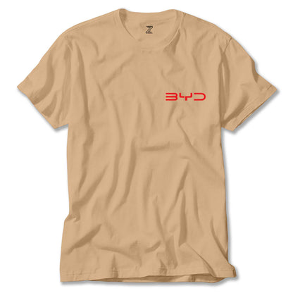 BYD Logo Text Red Renkli Tişört