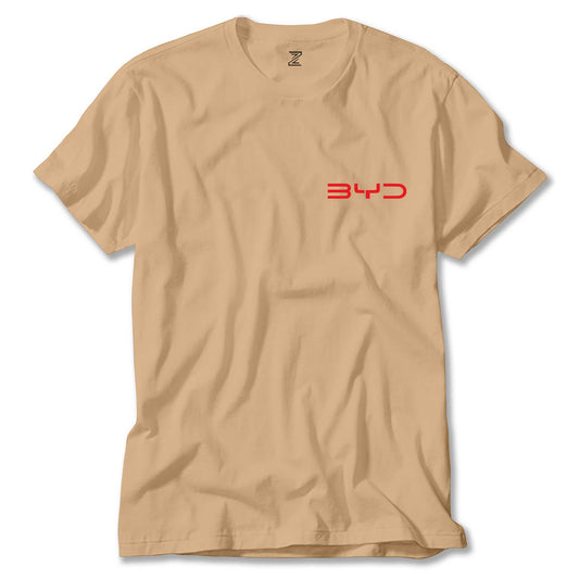 BYD Logo Text Red Renkli Tişört