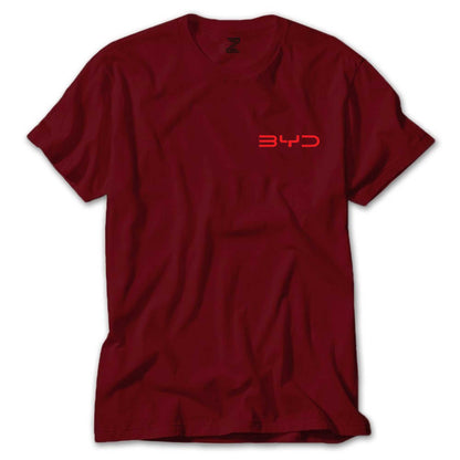 BYD Logo Text Red Renkli Tişört