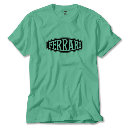 Ferrari Logo Text Renkli Tişört