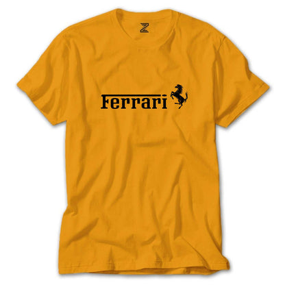 Ferrari TeXT Logo Renkli Tişört
