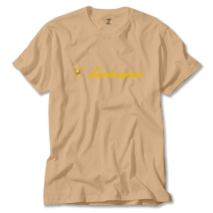 Lamborghini Gold Logo Text Renkli Tişört