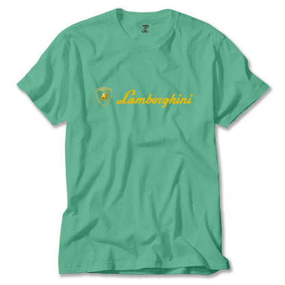 Lamborghini Gold Logo Text Renkli Tişört