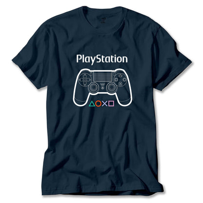 Playstation Gamepad Text Renkli Tişört