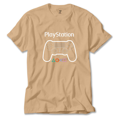 Playstation Gamepad Text Renkli Tişört