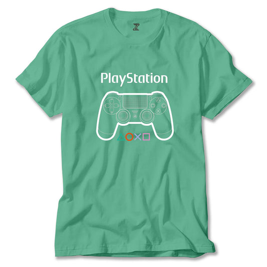 Playstation Gamepad Text Renkli Tişört