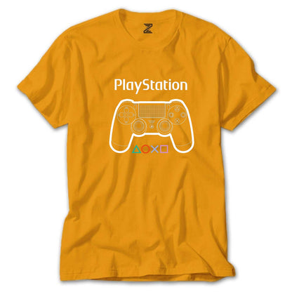 Playstation Gamepad Text Renkli Tişört