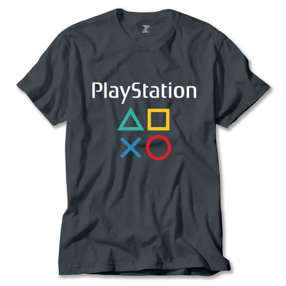 Playstation Gamepad Yazı Renkli Tişört