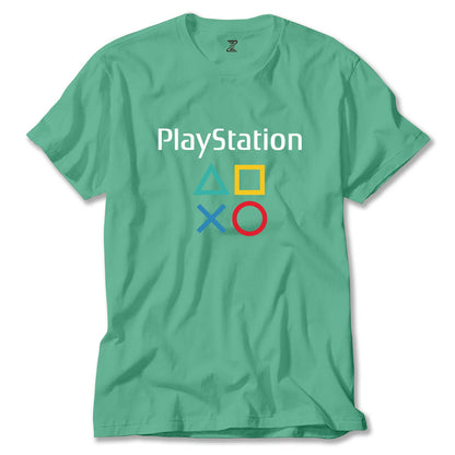 Playstation Gamepad Yazı Renkli Tişört