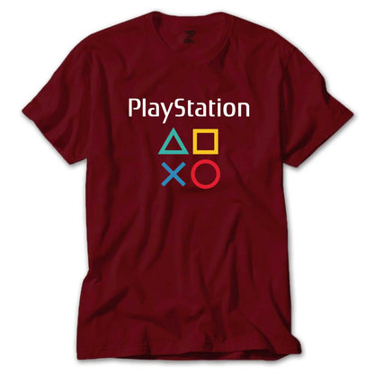 Playstation Gamepad Yazı Renkli Tişört