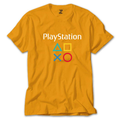 Playstation Gamepad Yazı Renkli Tişört