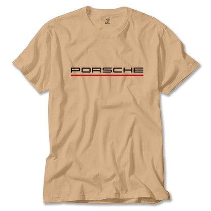 Porsche Text Red Renkli Tişört