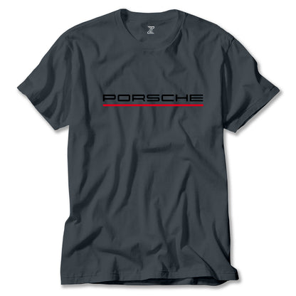Porsche Text Red Renkli Tişört