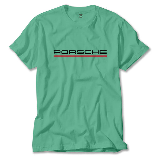 Porsche Text Red Renkli Tişört