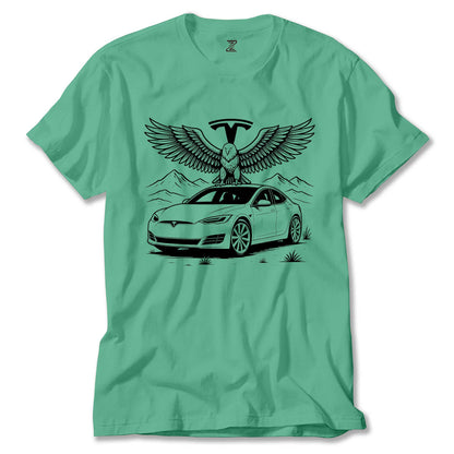 Tesla And Eagle Renkli Tişört