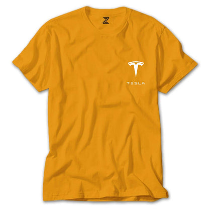 Tesla Logo Text Renkli Tişört