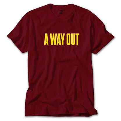 A Way Out Text Renkli Tişört