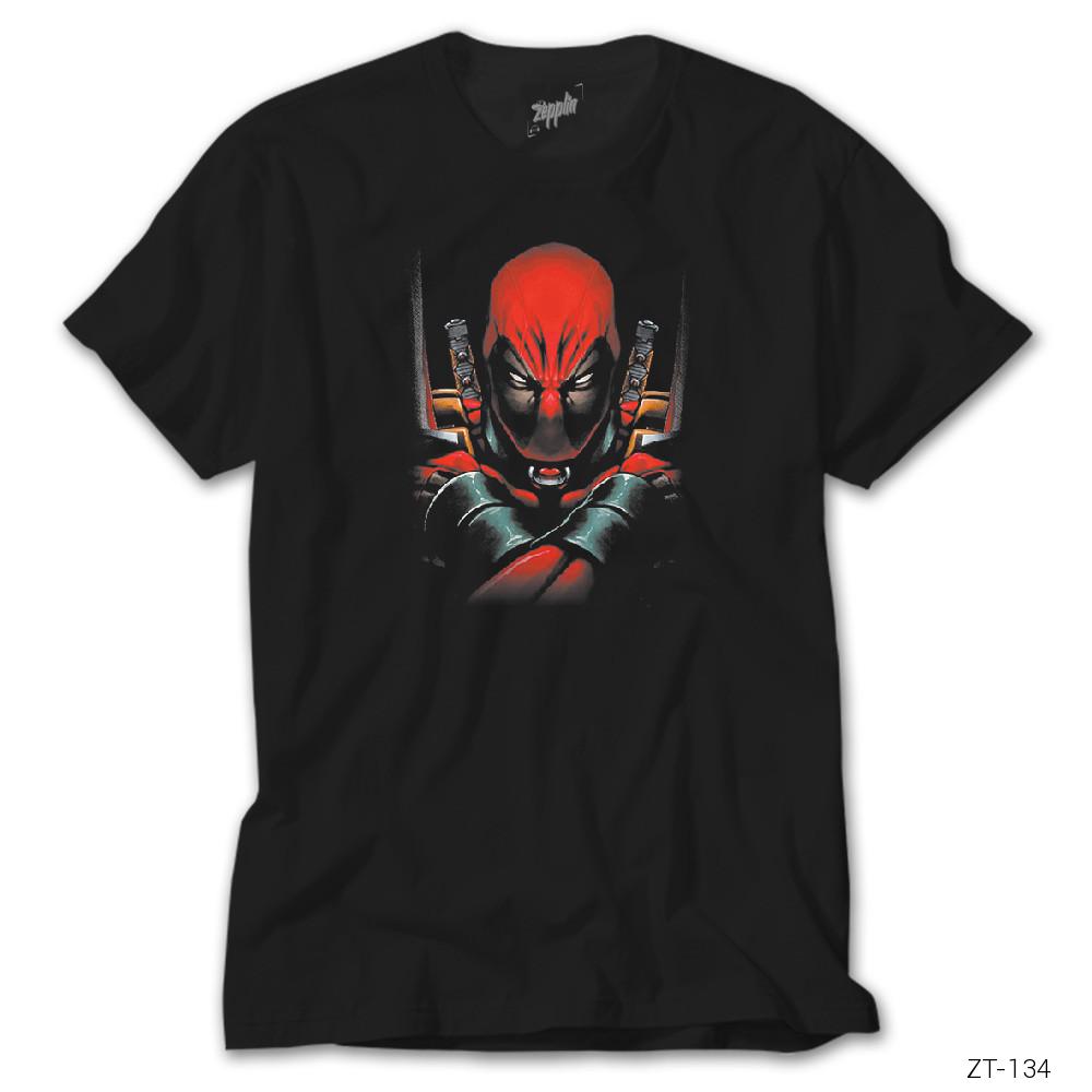 Crows Gate Deadpool Angry Siyah Tişört